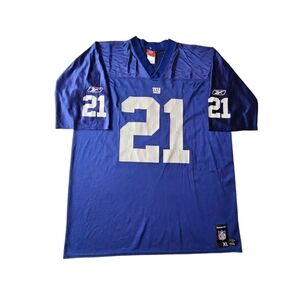 New York Giants Tiki Barber #21 Reebok NFL Football  Blue Jersey Men's Size XL